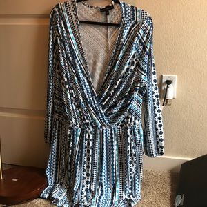 Ikat Lane Bryant Romper with Elastic Waist